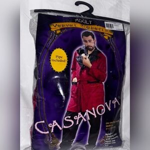 Hugh Hefner Playboy Mansion Red Velvet Men's Costume